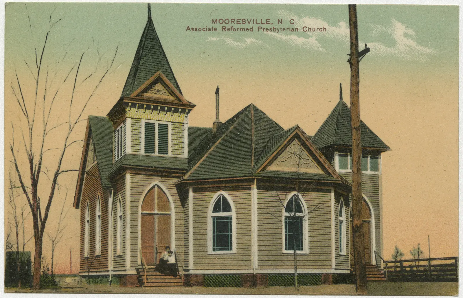 The Associate Reformed Presbyterian Church in Mooresville on an early postcard